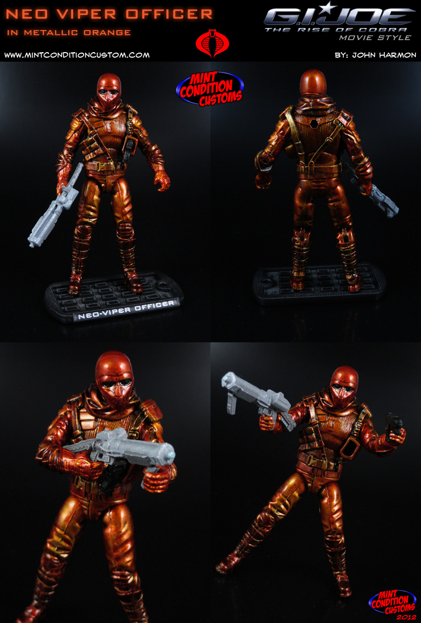Custom Neo Viper Officer (Mettalic Orange) 3 3/4" G.I. Joe Rise Pursuit of Cobra Retaliation Action Figure