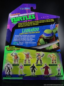 2012 Nickelodeon Teenage Mutant Ninja Turtles TMNT Leonardo card back and bio