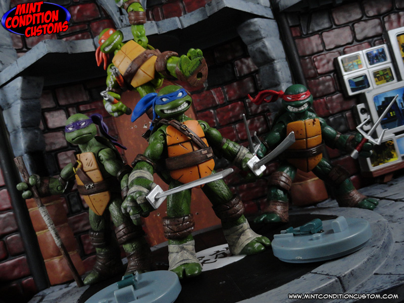 Custom Nickelodeon Teenage Mutant Ninja Turtles Action Figure Set