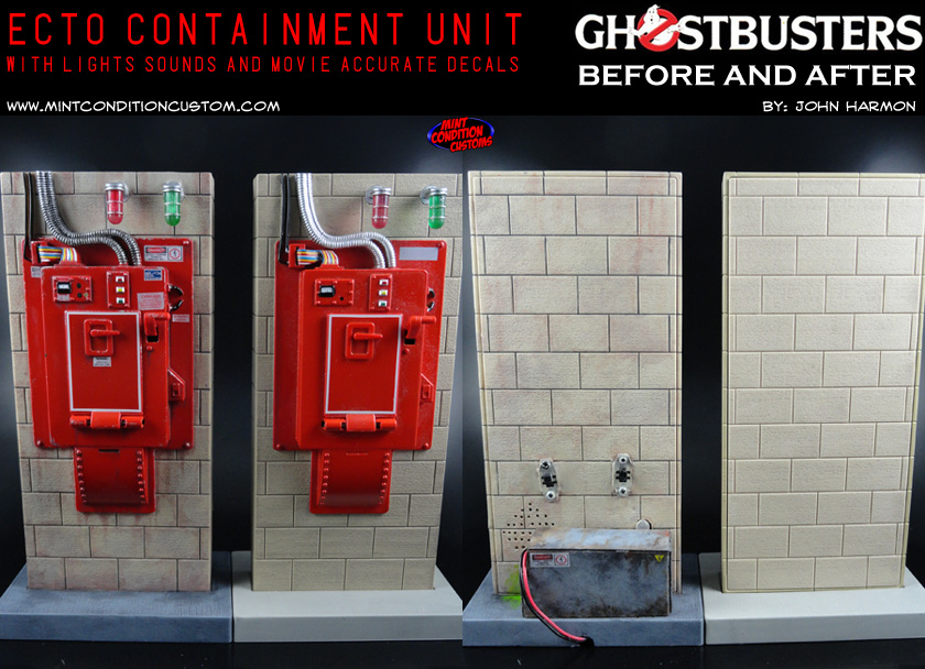 Custom Ghostbusters 6" Scale Mattel Containment Unit Lights Sounds Before and After