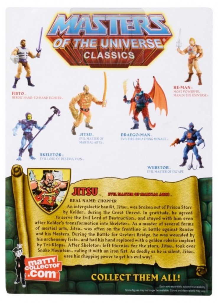 Masters of the Universe Classics Mattel MOTUC Jistu In Package Carded Back View
