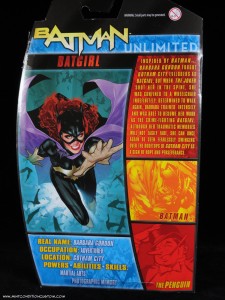 Batman Unlimited New 52 Batgirl action figure from Mattel in package back