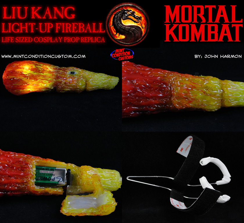 Custom Mortal Kombat Light-Up Fireball Prop Replica