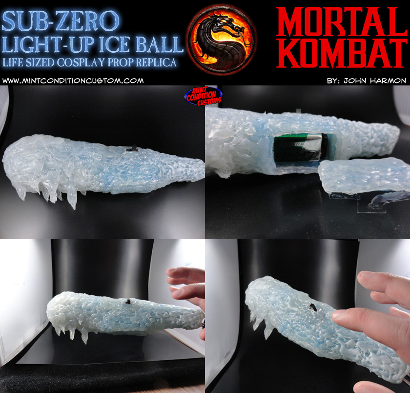Custom Mortal Kombat Light-Up Sub-Zero Ice Ball Prop Replica