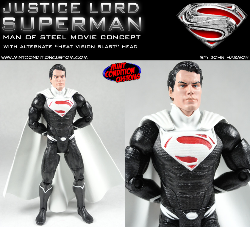 Custom Justice Lords Superman (Man of Steel Movie Concept) 6" DC Universe Action Figure