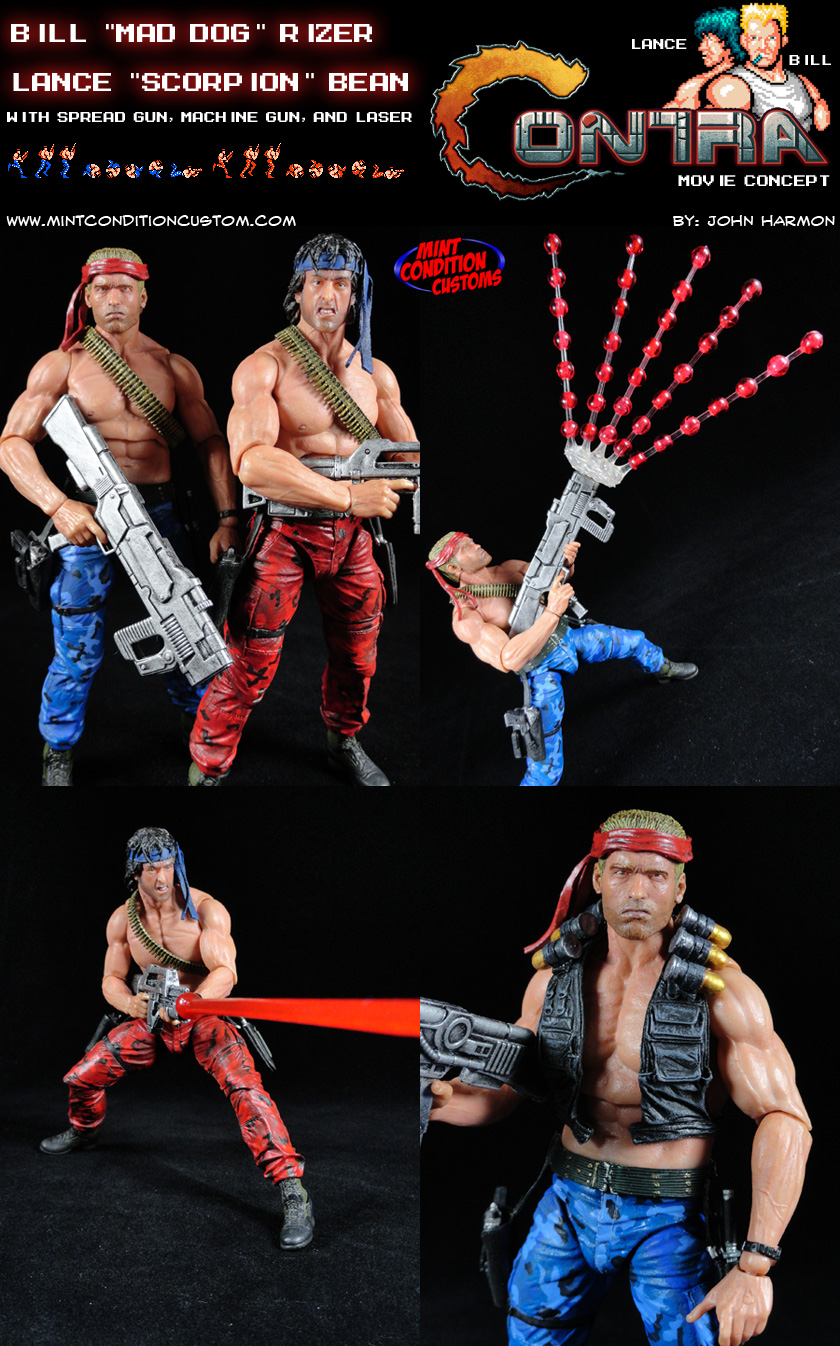 Custom Contra Arcade Game Mad Dog and Scorpion (Movie Concepts) Action Figures