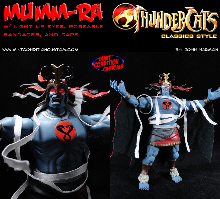 Custom Mumm-Ra w/ Light Up Eyes 6" Thundercats Classics Action Figure