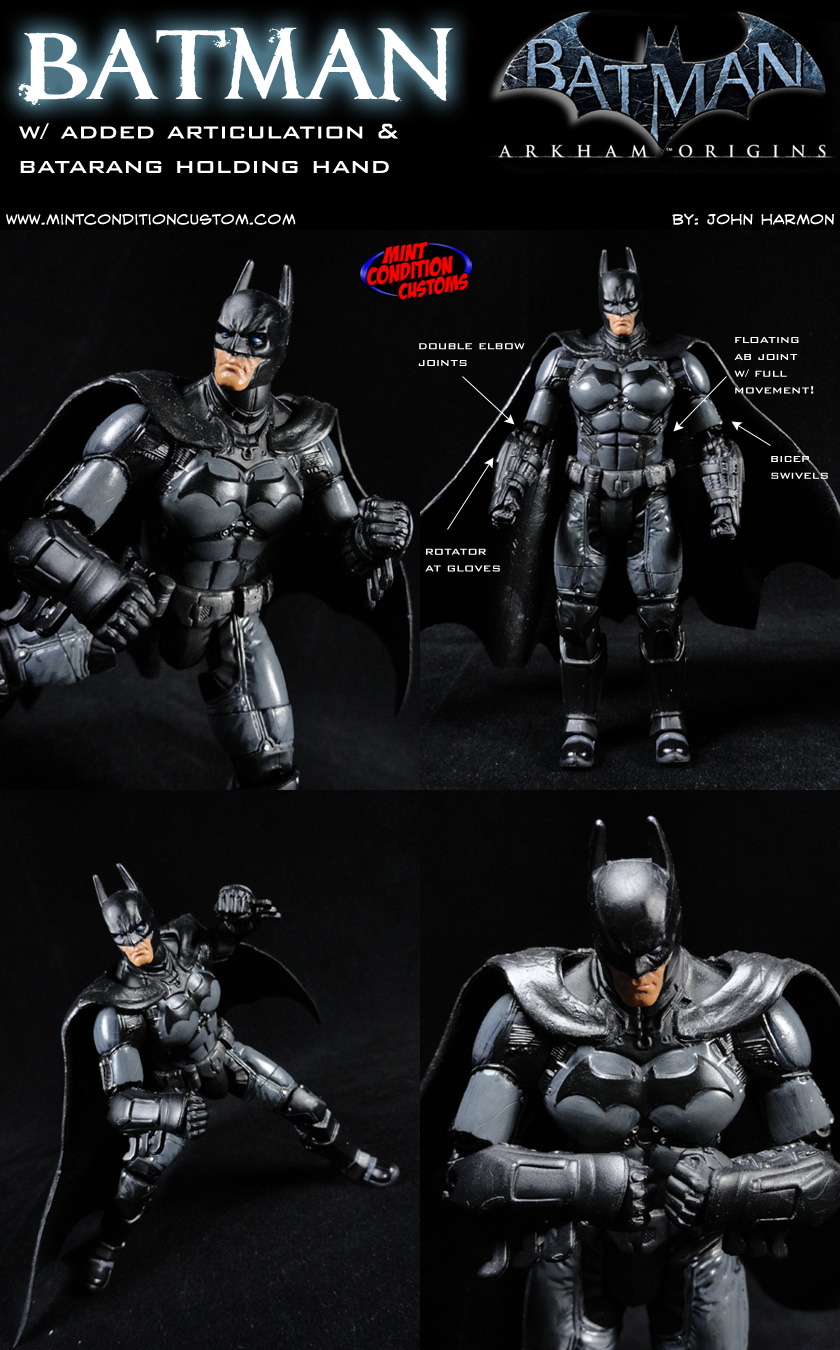 Custom Arkham Origins Batman (W/ Added Articulation) 6" DC Universe Action Figure