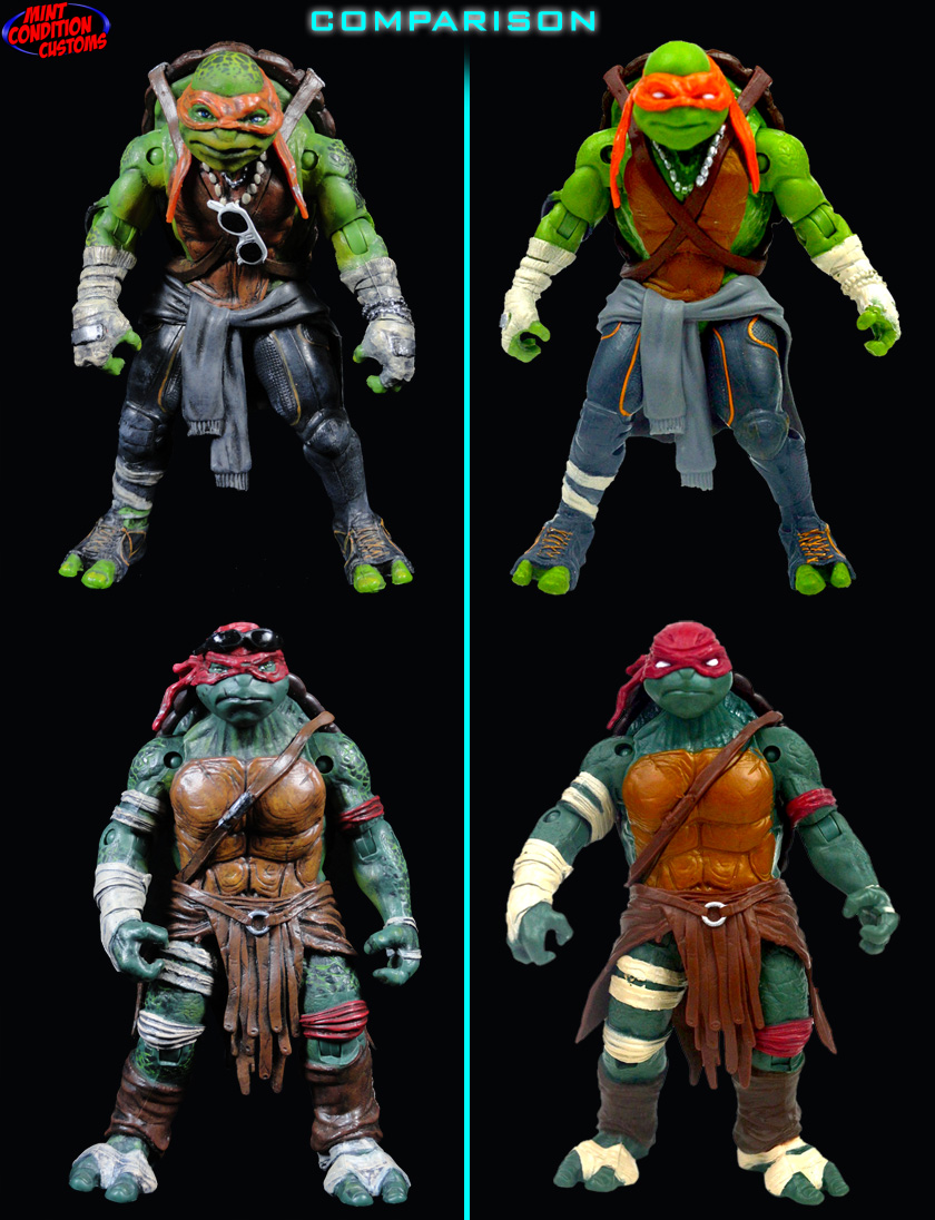 Custom Teenage Mutant Ninja Turtles (2014 Movie Accurate) Action Figure Set Comparisons