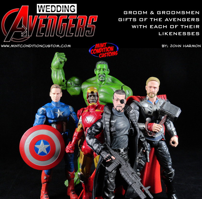 The Wedding Avengers (Groomsmen & Groom Gifts) 6" Marvel Legends Custom Action Figures