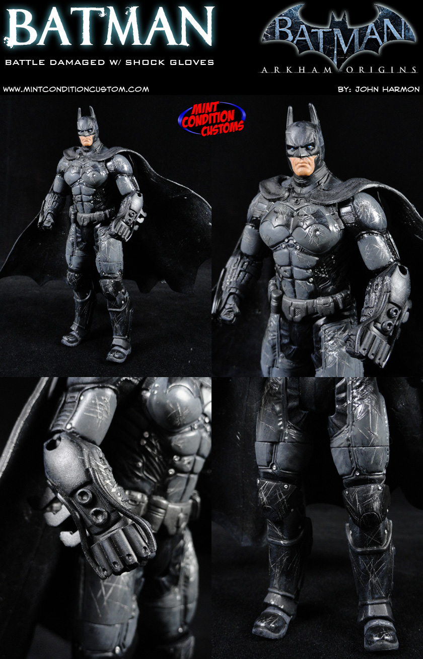 Batman Arkham Origins (Battle Damaged W/ Shock Gloves) 6" DC Universe Custom Action Figure