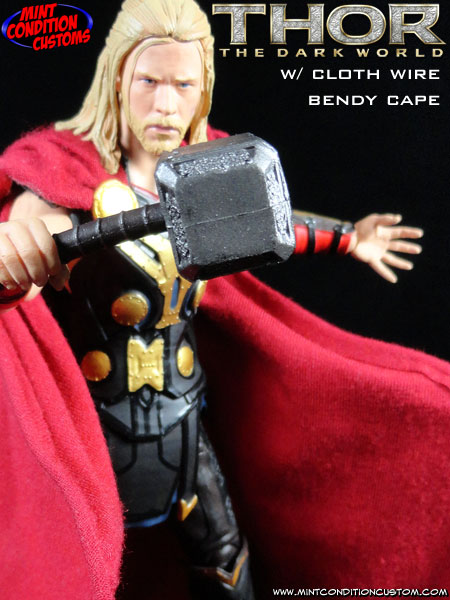 Thor the Dark World W/ Cloth Poseable Cape Marvel Select Custom Action Figure