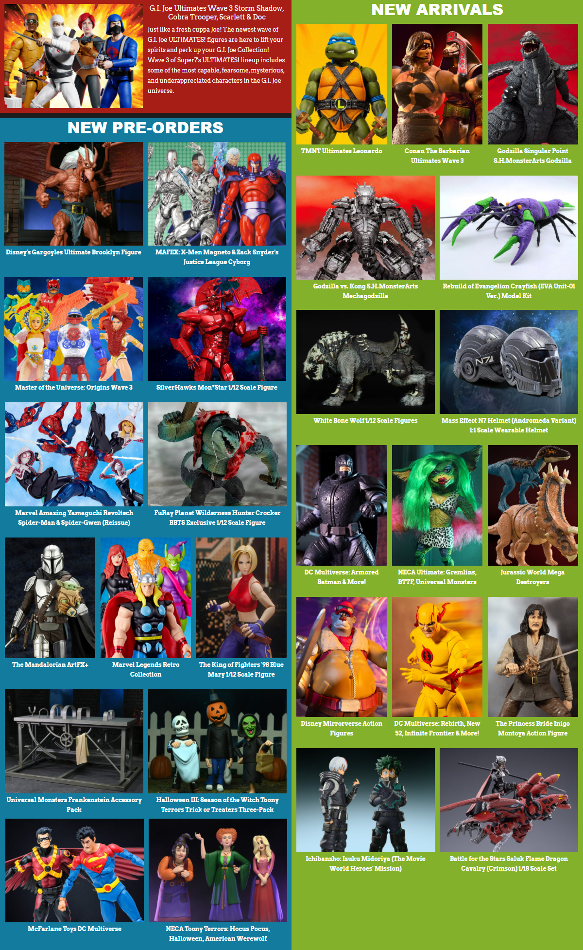 BBTS News: G.I. Joe Ultimates, Gargoyles, MOTU, SilverHawks, MAFEX
